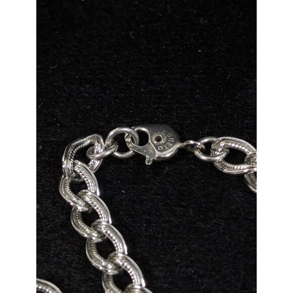 Vintage Monet Silver Tone Textured Curb Chain Link Long Opera Necklace 54 inches - Picture 9 of 12